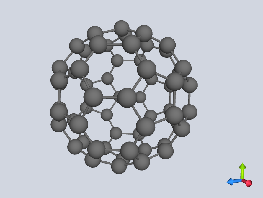 Visualizer showing a C₆₀ fullerene